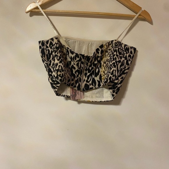 Urban Outfitters Silence + Noise Cropped Cheetah Bustier/Corset Top - Picture 3 of 7